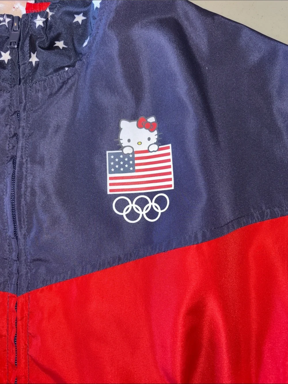 Hello Kitty Red and Navy Kids' Large Jacket with USA Olympic Logo